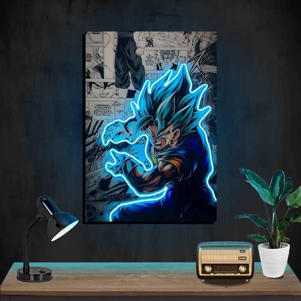 Poster neon light dragon ball lampu kamar tidur keren cow
