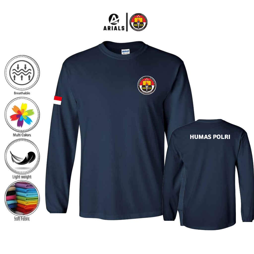 Arials Kaos Baju Lengan Panjang Humas Polri
