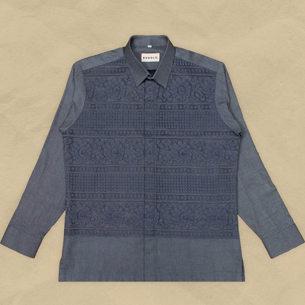 Renka Grey - Bonolo Kemeja Tenun Lengan Panjang (a/n Suegi)