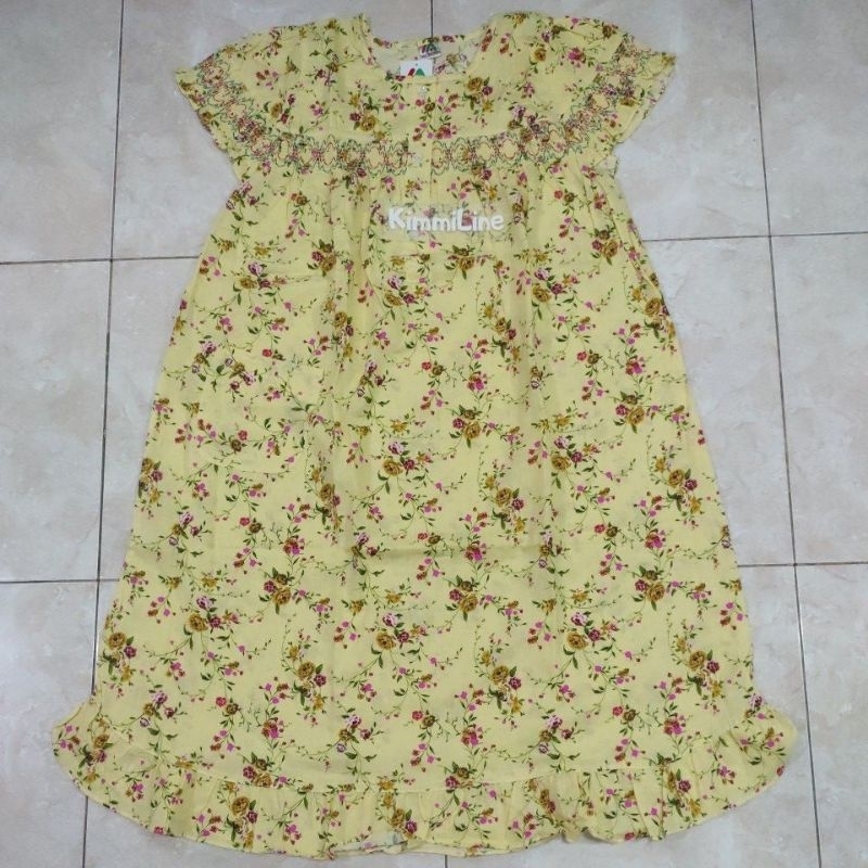 Terusan Baju Tidur Merlin Bahan Katun Daster Smoke 6 Motif Corak Bunga Mawar Flower Roses