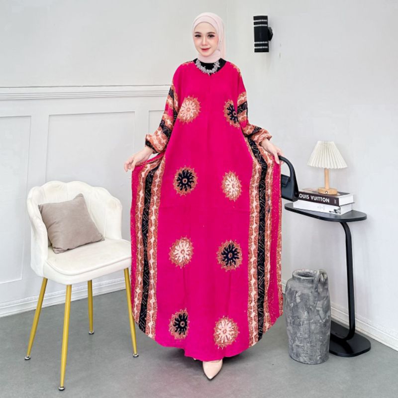 Kaftan Motif Batik Tulis Gamis Dress Midi Daster Kaftan Wanita Panjang Kaftan Premium Kaftan Remaja 