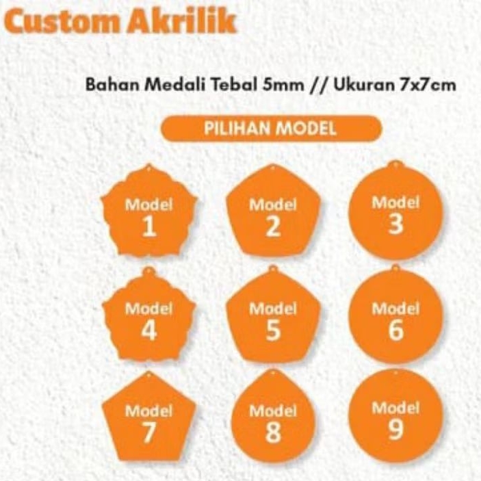 BAHAN MEDALI AKRILIK 5mm BENING SEGI LIMA UNTUK KEPERLUAN WISUDA SEKOLAH / MEDALI ACRYLIC / WISUDAA