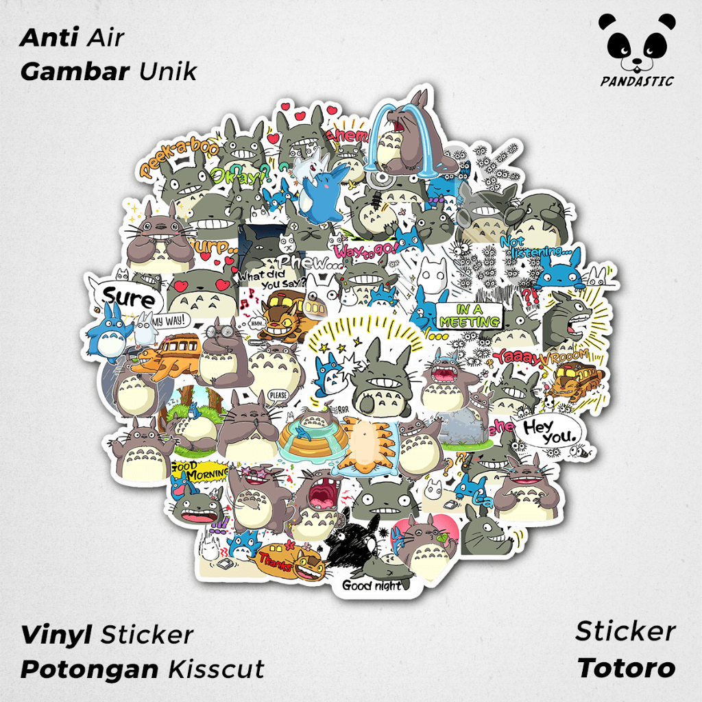 

Stiker Tempel Totoro Chibi Anime Kartun Film Paper Vinyl Dekorasi Laptop Koper Tumbler Kulkas DIY