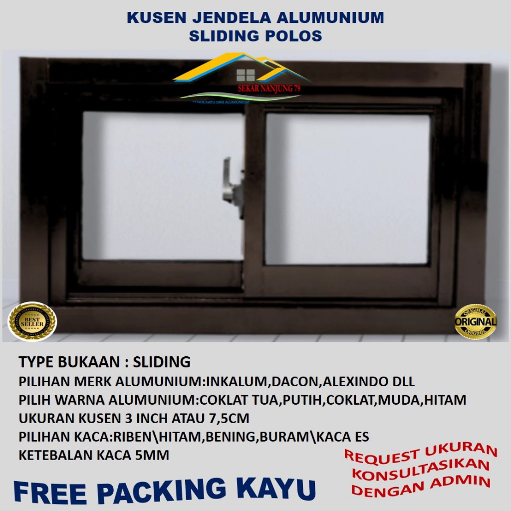 JENDELA SLIDING ALUMINIUM UK 40X70CM
