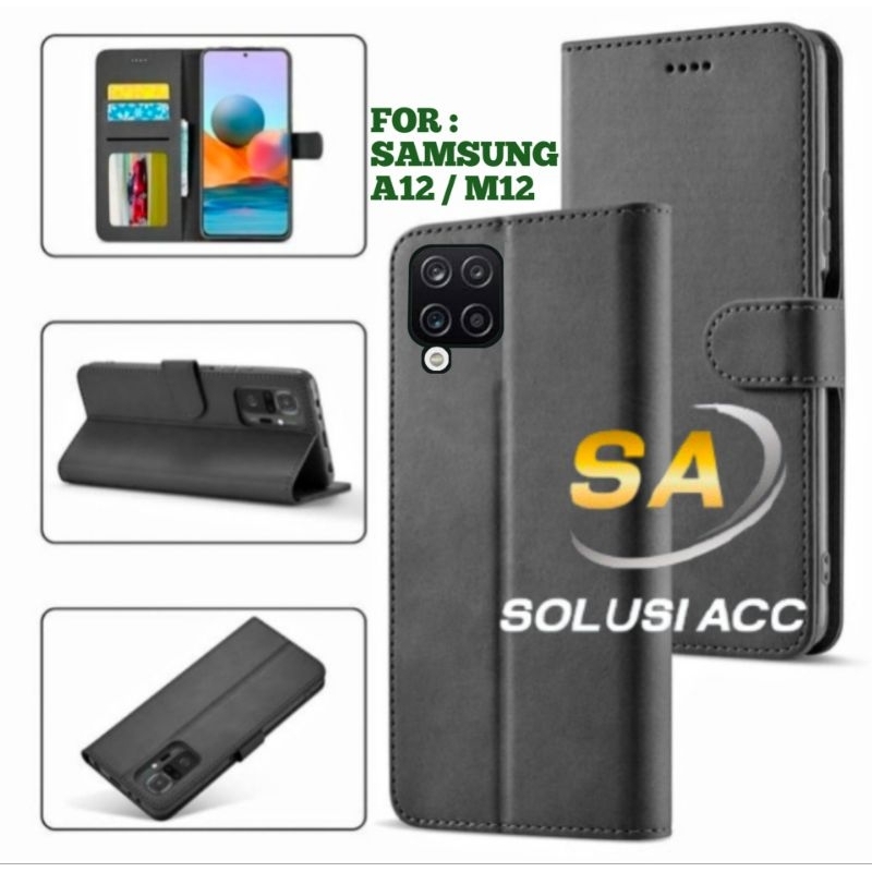 CASE DOMPET SAMSUNG A12 M12 FLIP COVER WALLET SARUNG HP CASING HP