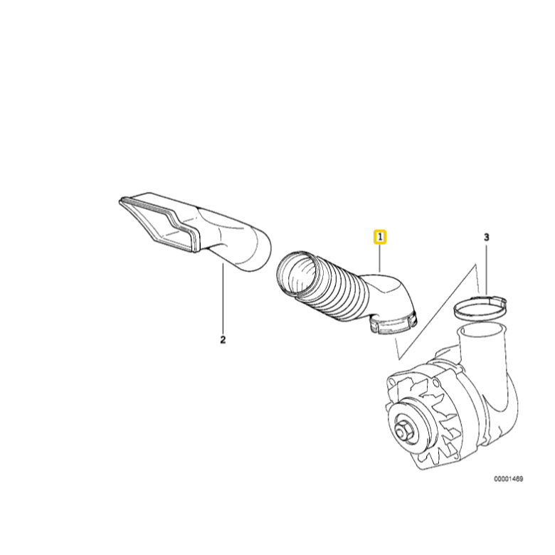 Plastik Hawa Boot Alternator BMW E36 Corong Intake Alternator Rubber Boot BMW E36 12311735915
