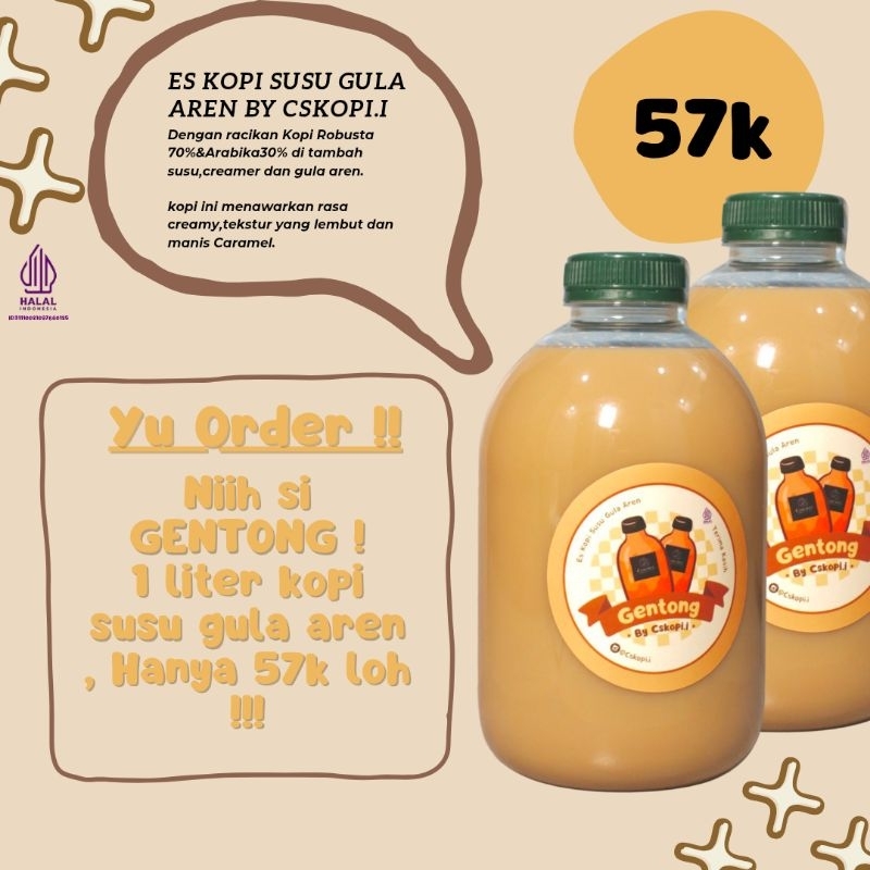 

Cskopi.i Coffee Gentong - Kopi Susu Gula Aren 1000ml