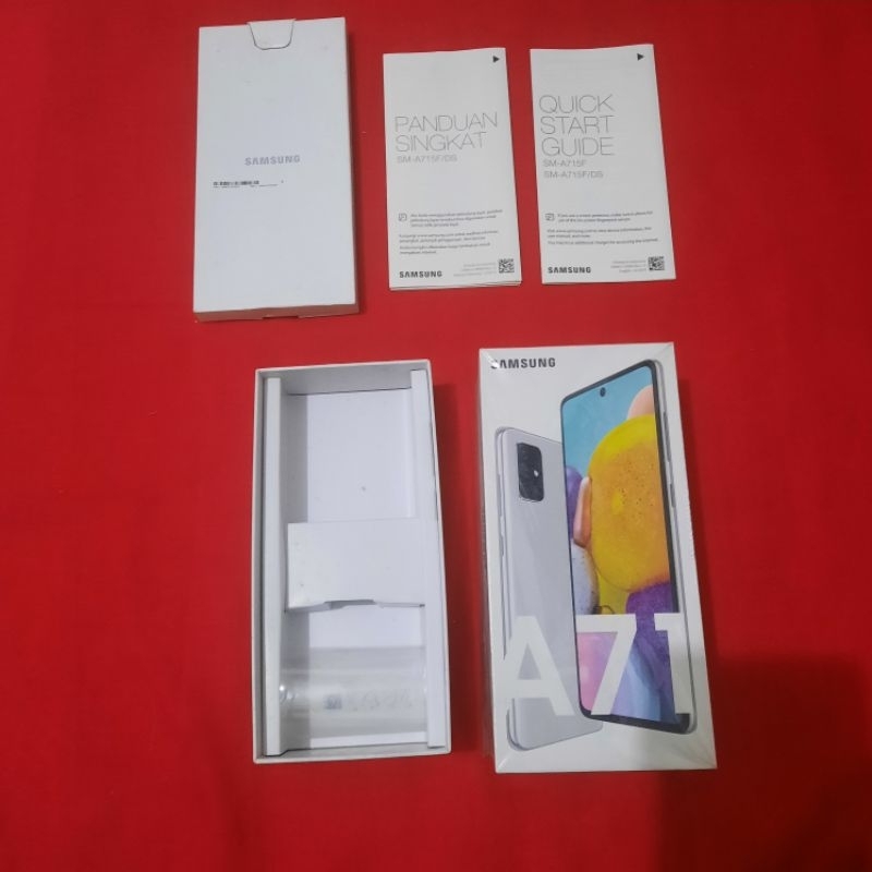 dus box samsung a71 silver original 100% copotan sein lengkap manual book