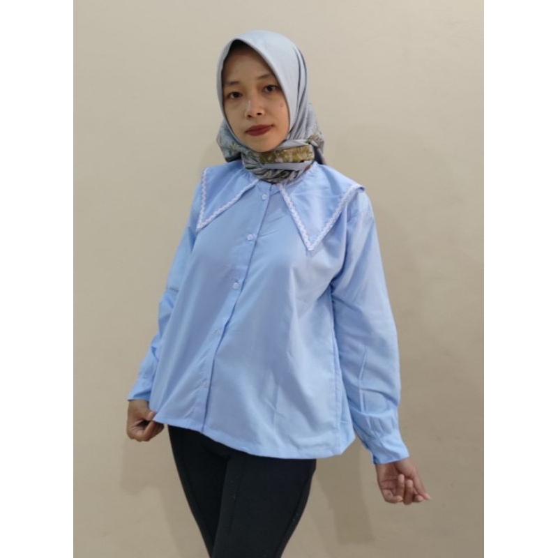 Blouse Wanita Kerah Renda