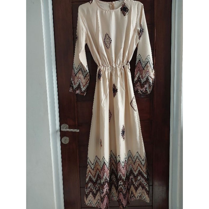 pl gamis lebaran dress abaya preloved silk premium lady crown