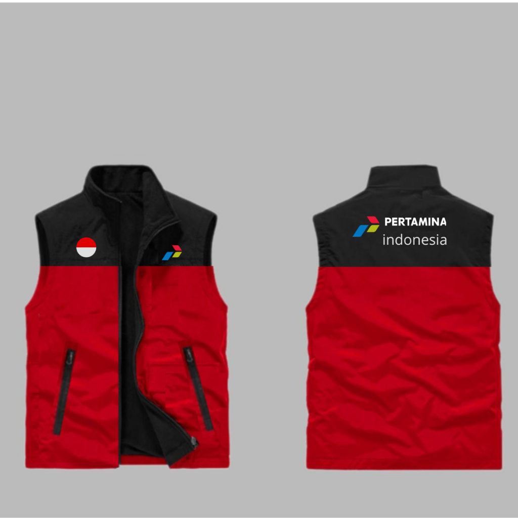 Terbaru - Rompi Vest Pria SPBU Pertamina Terbaru Rompi Varsity parasut Tebal Dijamin Ori