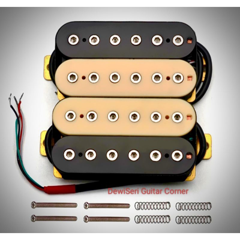 Gitar Pickup Humbucker model Dimarzio Zebra neck & bridge bonus treble bleed Ibanez AZ