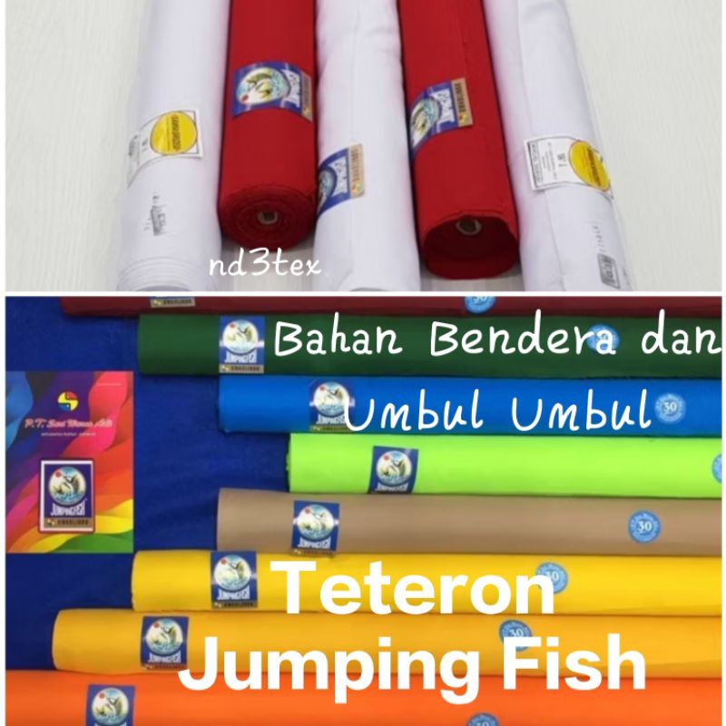 Kain Teteron TC Jumping Fish / Bahan Bendera Umbul Umbul Spanduk Meteran
