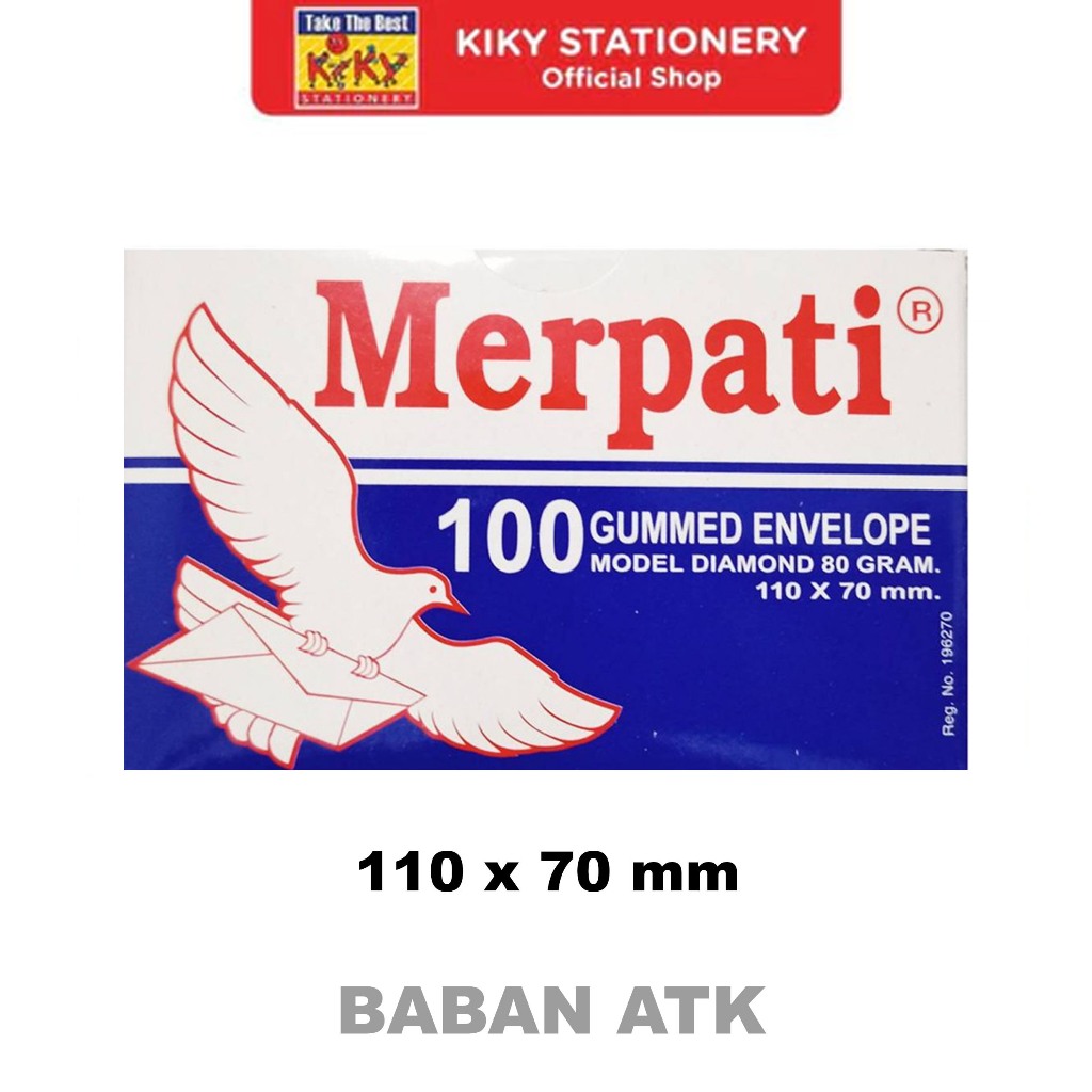 Amplop Kecil Biru Merpati Ukuran 110 X 70 mm - 80 gram murah / 1 Pak Isi 100 Pcs