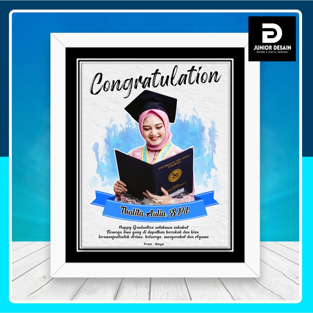 CETAK FOTO HADIAH DAN FRAME KADO WISUDA/ULTAH/ANNIVERSARY UKURAN 10R (20X25CM)