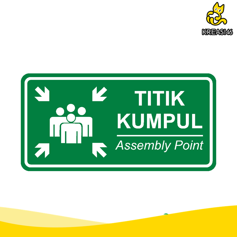 

SIGN AKRILIK ASSEMBLY POINT TITIK KUMPUL ACRYLIC SIGNAGE UKURAN 40CM X 20CM