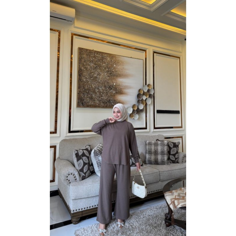 Rania Set Knit bahan snowy knit premium LD 115