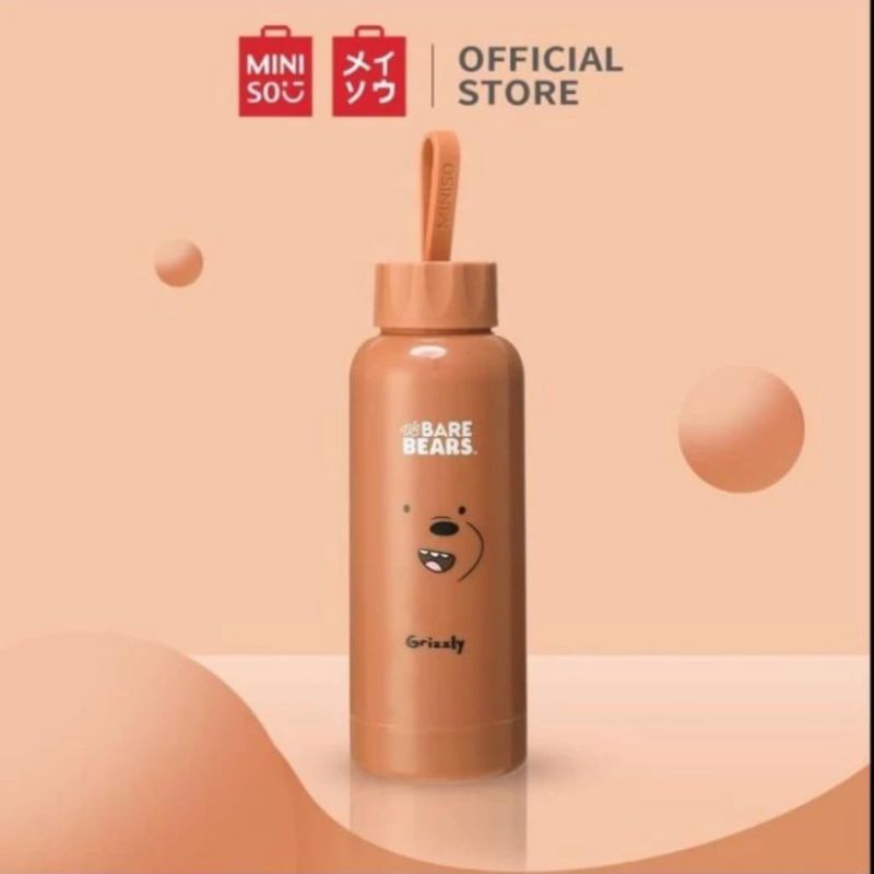 Miniso Botol Minum Air Kaca we Bare Bears 300ml