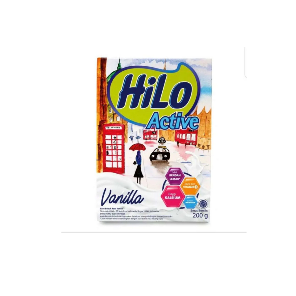 

Hilo Active Susu Tinggi Kalsium dengan Rendah lemak - 200 gram rasa Vanila