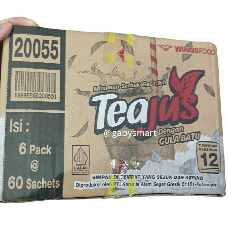 

PROMO! HARGA TERMURAH TEA JUS DENGAN GULA BATU 1 KARTON 6 PACK X 60 SACHET. EXP. 05-2026