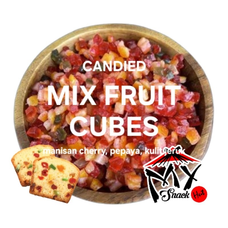 

MIXED FRUIT CUBES 250GR SUKADE SOKADE KULIT BUAH PEPAYA CERI CANDIED PAPAYA ORANGE JERUK PEEL HALAL