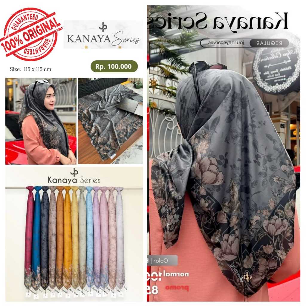 JOURNEY SCARVES KANAYA SERIES JILBAB SEGI EMPAT MOTIF JOURNEY HIJAB ORI PREMIUM