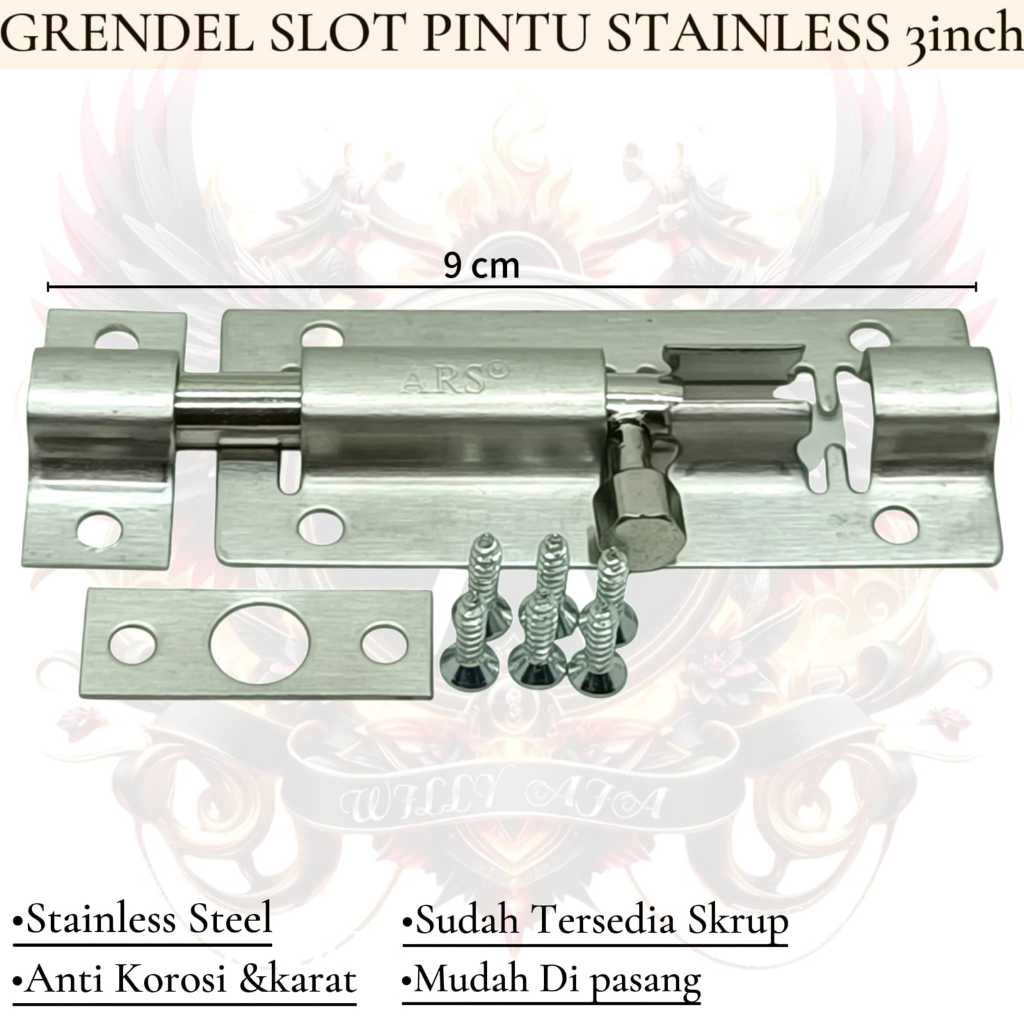 grendel slot pintu 3 inch stainless steel grendel jendela slot jendela
