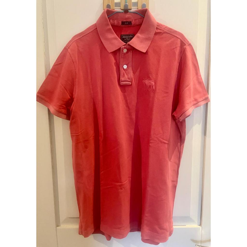 [USED] ABERCROMBIE FITCH Men Polo Shirt Slim Fit Red Baju Kemeja Polo Pria Slim Fit | baju preloved 