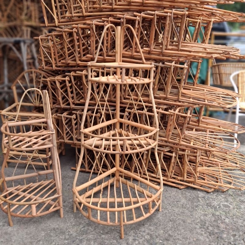 KERANJANG PARCEL SUSUN 3/ KERANJANG ROTAN/ KERANJANG HAMPERS/ ROTAN PARCEL