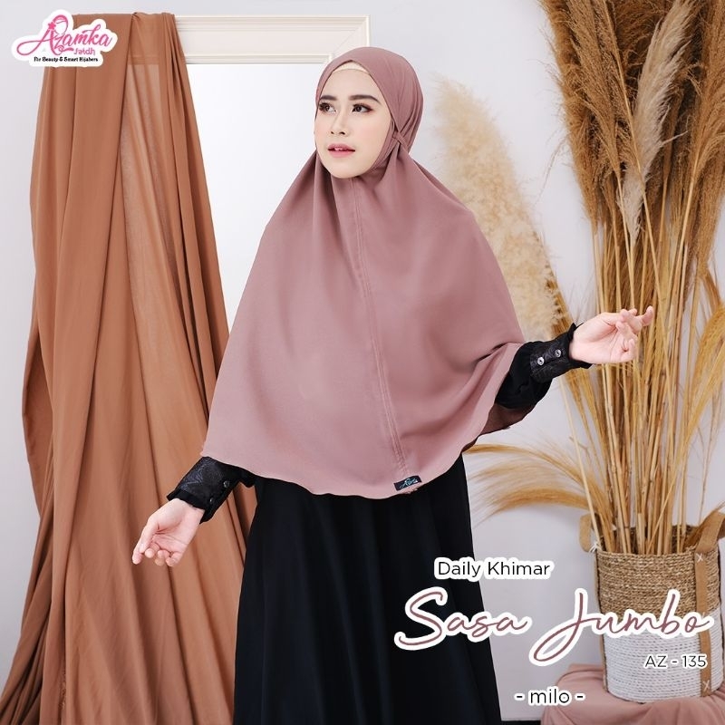 #HIJABSYARIMURAH KHIMAR DAILY SASA JUMBO NONET BY AZAMKA HIJAB SYARI MURAH TERBARU