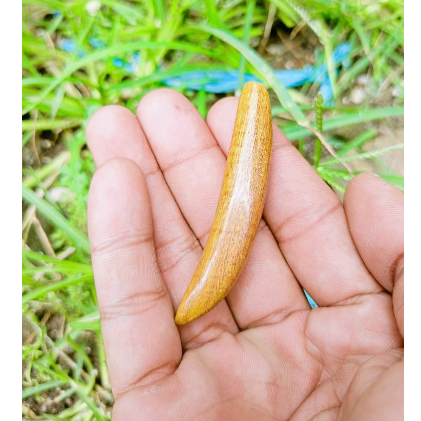 Liontin kalung bahan kayu kelor emas original