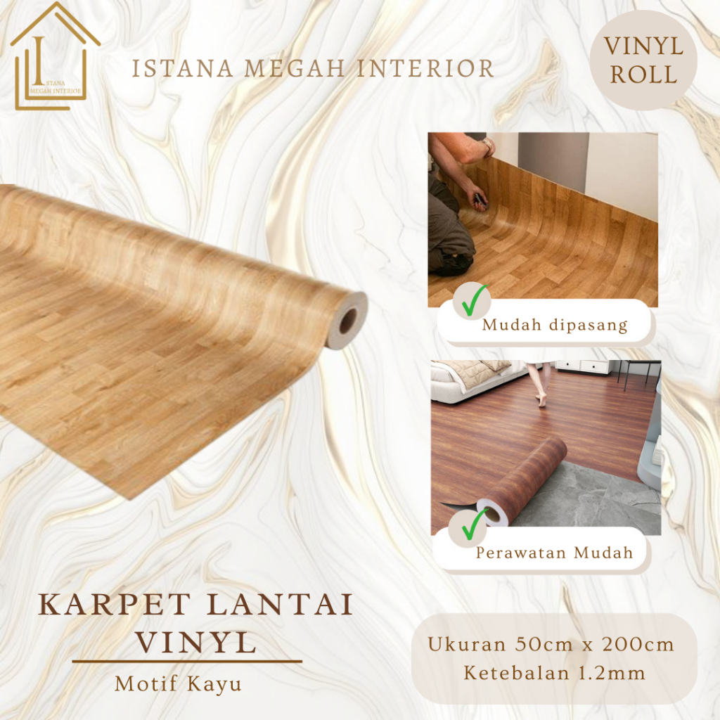 Karpet Vinyl Lantai Roll Tebal 1.2 mm