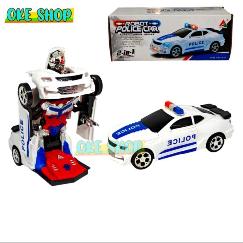 MAINAN ROBOT TRANSFORM POLISI MOBIL BERUBAH JADIROBOT - ROBOT POLICE CAR