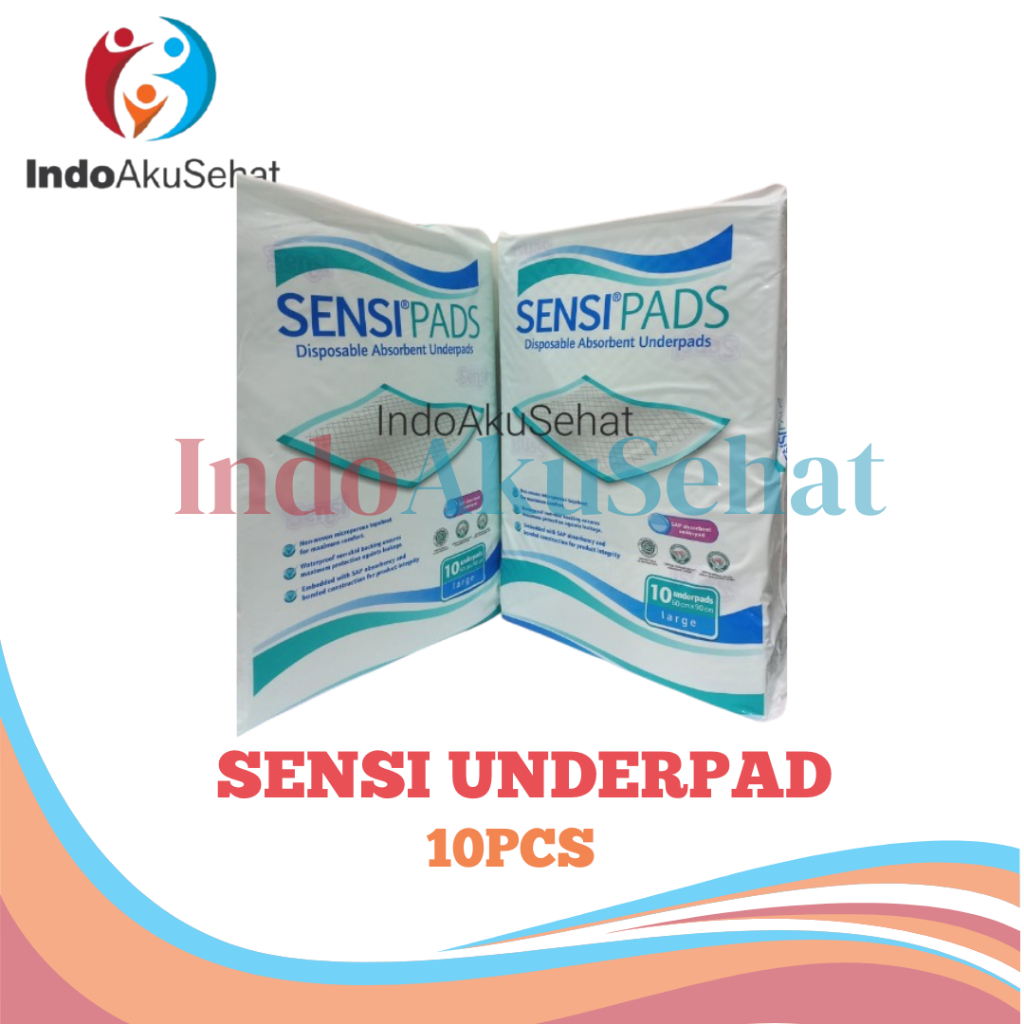 SENSI UNDERPAD SENSIPADS PERLAK UNDERPAD SENSI ISI 10 ALAS PIPIS PERLAK DEWASA SEKALI PAKAI