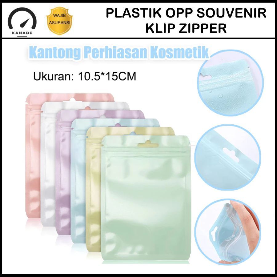 

Plastik OPP Souvenir Aksesoris Klip Zipper Ziplock Bening Pastel Colour Photocard Ziplock Packing Kantong Plastik Kemasan Photocard Warna Macaron