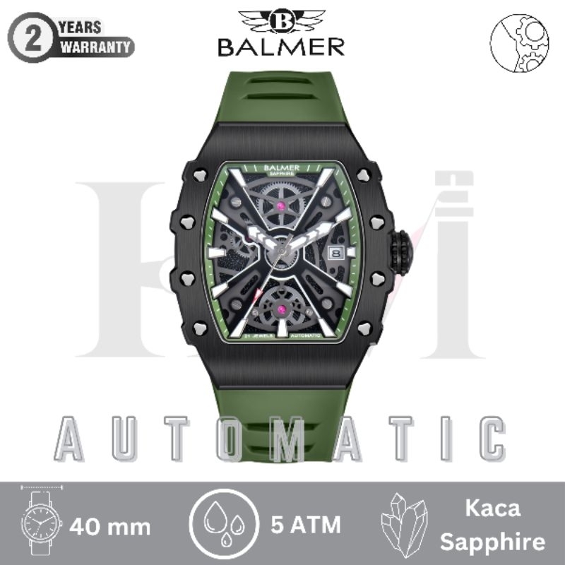 BALMER 8836MA Jam Tangan Pria Original Analog Automatic Sapphire - green