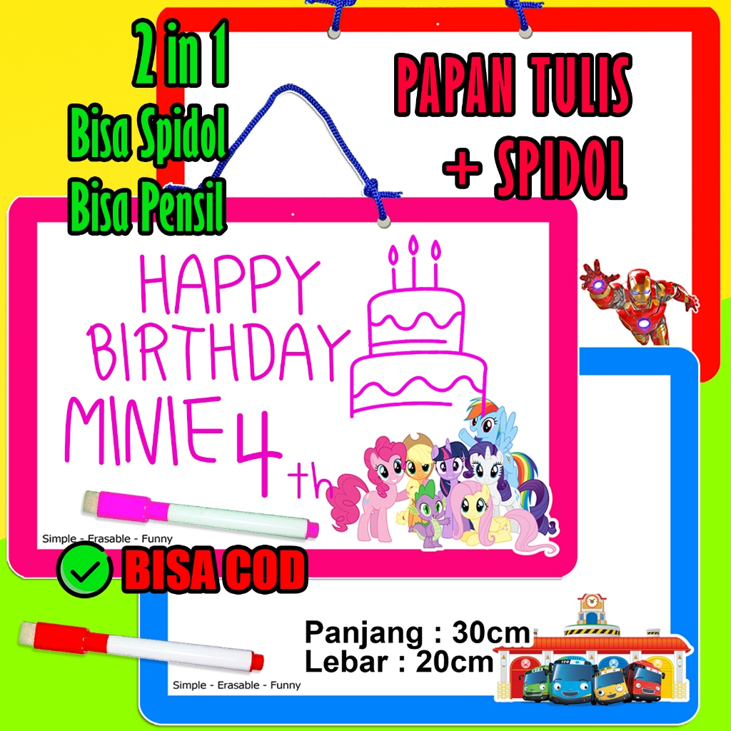 

PAPAN TULIS ANAK BISA DIHAPUS 2 SISI WHITEBOARD 30x20cm