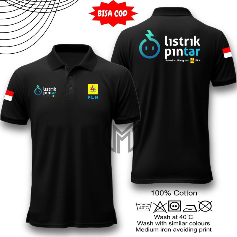 POLOSHIRT BERKERAH LOGO BESAR PLN - Baju Berkerah Listrik Pintar - POLO PLN KEREN