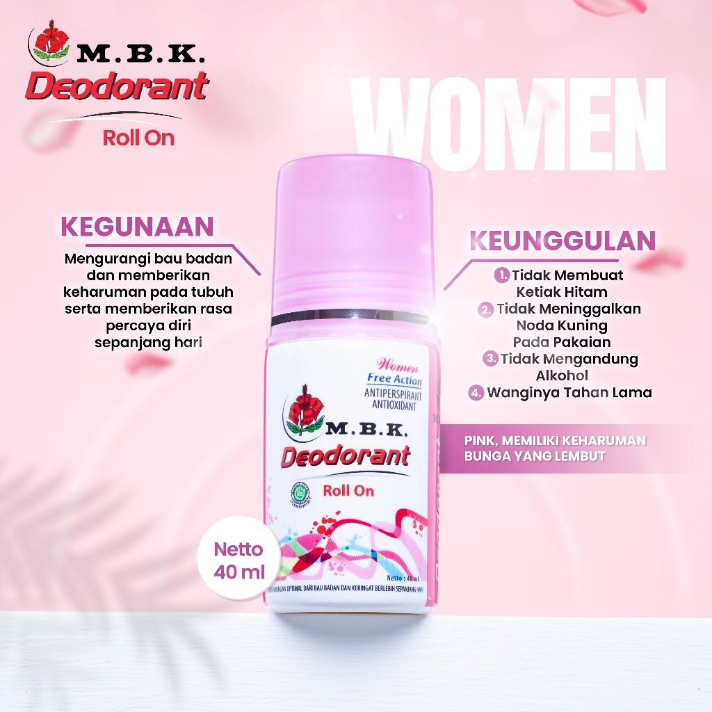 BPOM MBK DEODORANT ROLL ON PINK - UNGU - BIRU - HITAM
