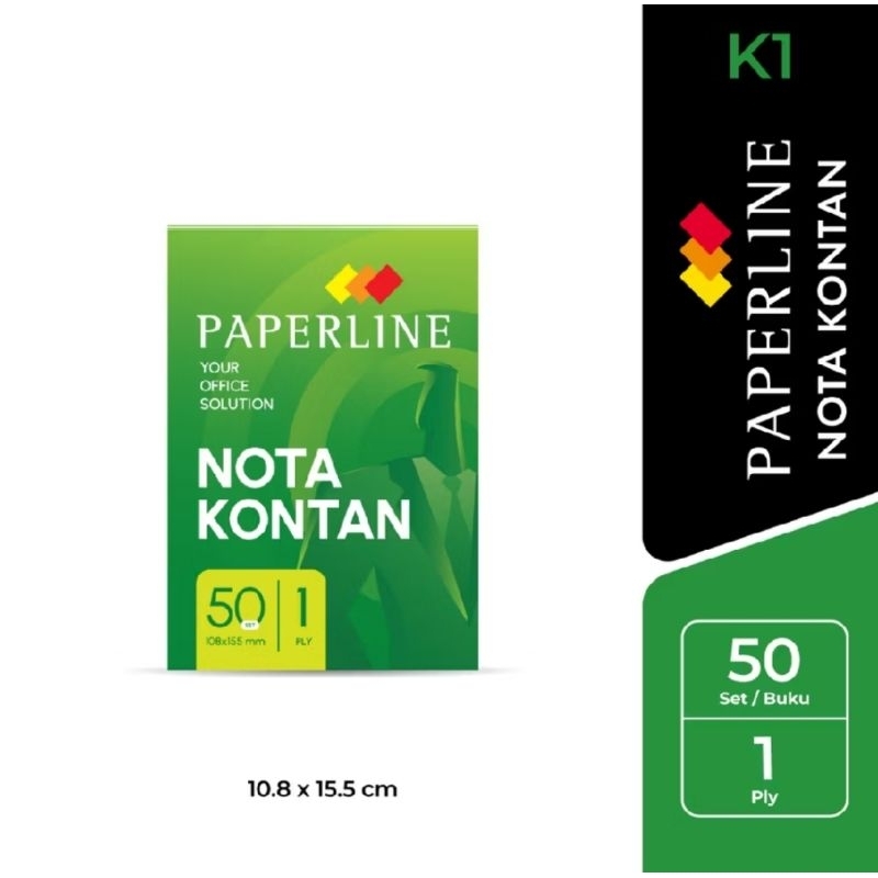 

BUKU NOTA KONTAN 1PLY / 1 PLY KECIL PAPERLINE (10BUKU)