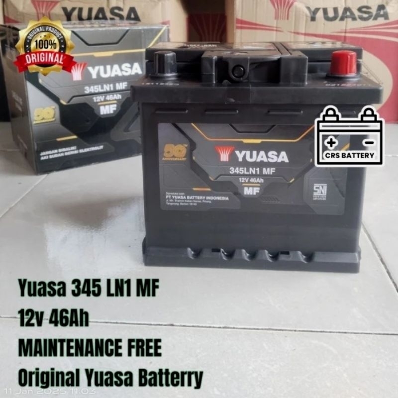 Aki Mobil Kering Yuasa 345LN1 LN1 12v 46Ah Accu Kering Siap Pakai