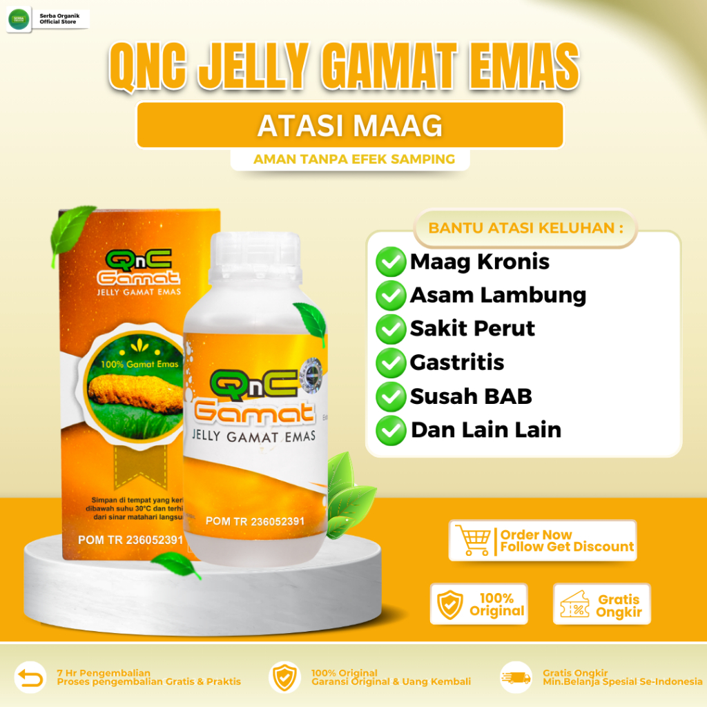 Qnc Jelly Gamat Emas Mengatasi Maag Kronis Asam Lambung Sakit Perut Susah BAB Gastritis