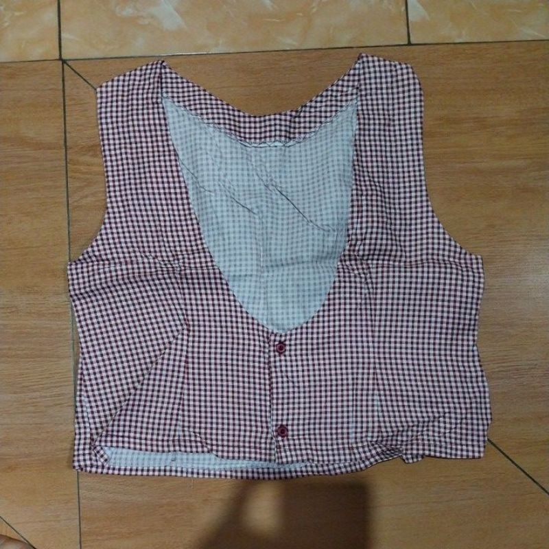 VEST/ROMPI/OUTER ATASAN WANITA KOTAK KOTAK (PRELOVED)