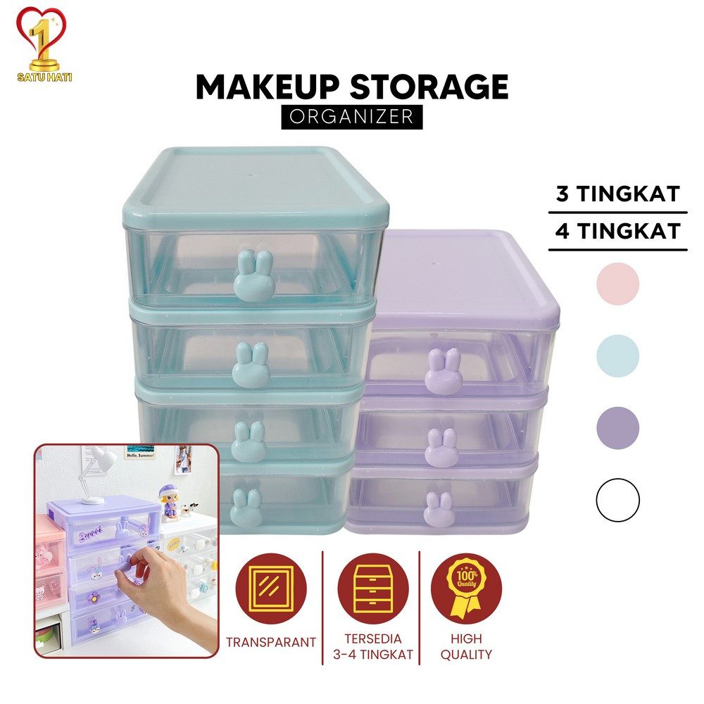 Rak Meja Laci Penyimpanan Rak Kosmetik Serbaguna Kotak Penyimpanan Susun Storage Organizer Multifung