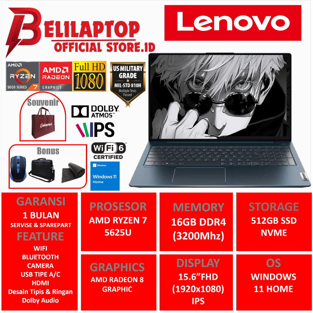 Lenovo IdeaPad Slim 5 15ABA7 Amd Ryzen 7 5825U RAM 16GB SSD 1TB 15.6 FHD IPS