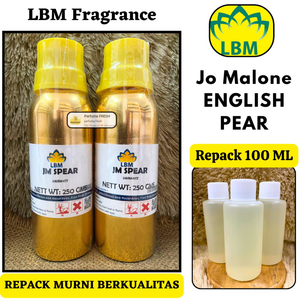 Bibit Parfum Jo Malone English Pear Repack 100 ML By LBM Fragrance - Parfum Murni Non ALkohol - BIBI