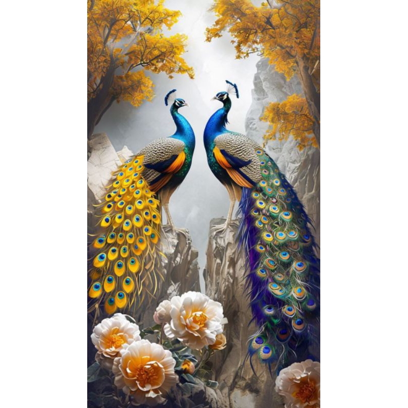 Poster cetak, burung merak, hiasan dinding, burung merak, bisa cod