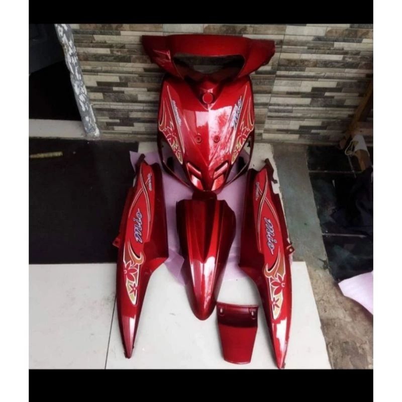 Paket murah Fullset cover bodi halus mio sporty bunga 2004 2005 warna merah maron