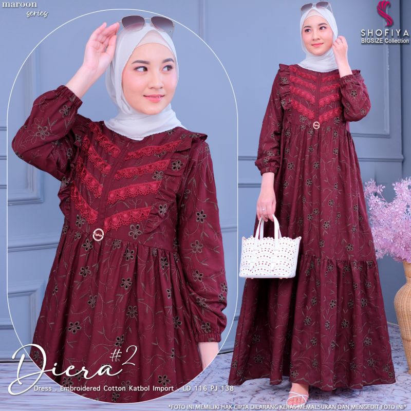 Gamis Dress Terbaru Diera #2 embroidery katbol import original by shofiya