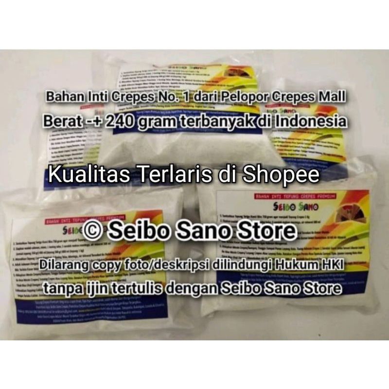 

Bahan Inti/Biang Crepes wangi 100 pcs. Masing2 240 gram per pcs
